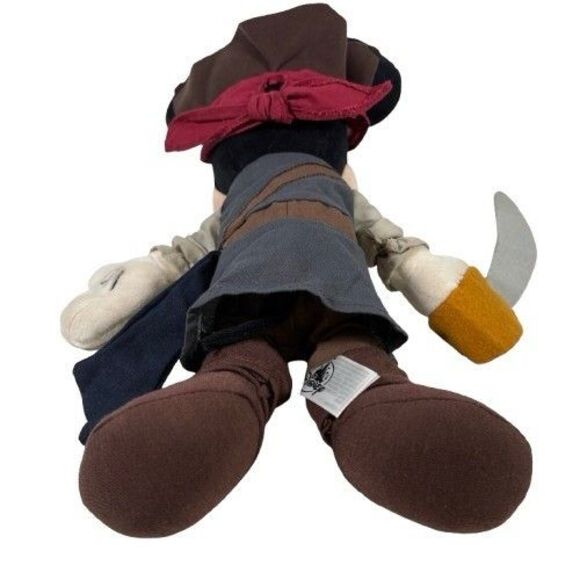 Disney Mickey Mouse Plush Jack Sparrow Pirates of the Caribbean Stuffed Doll 14" - Picture 7 of 12